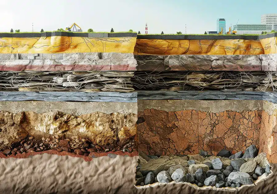 Rilievo geologico di una sezione del territorio di Bologna